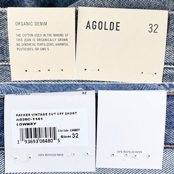 NWT Agolde Parker Vintage Cut-Off Short in Lowkey Medium Distress Size 32 | 14 - Picture 11 of 14